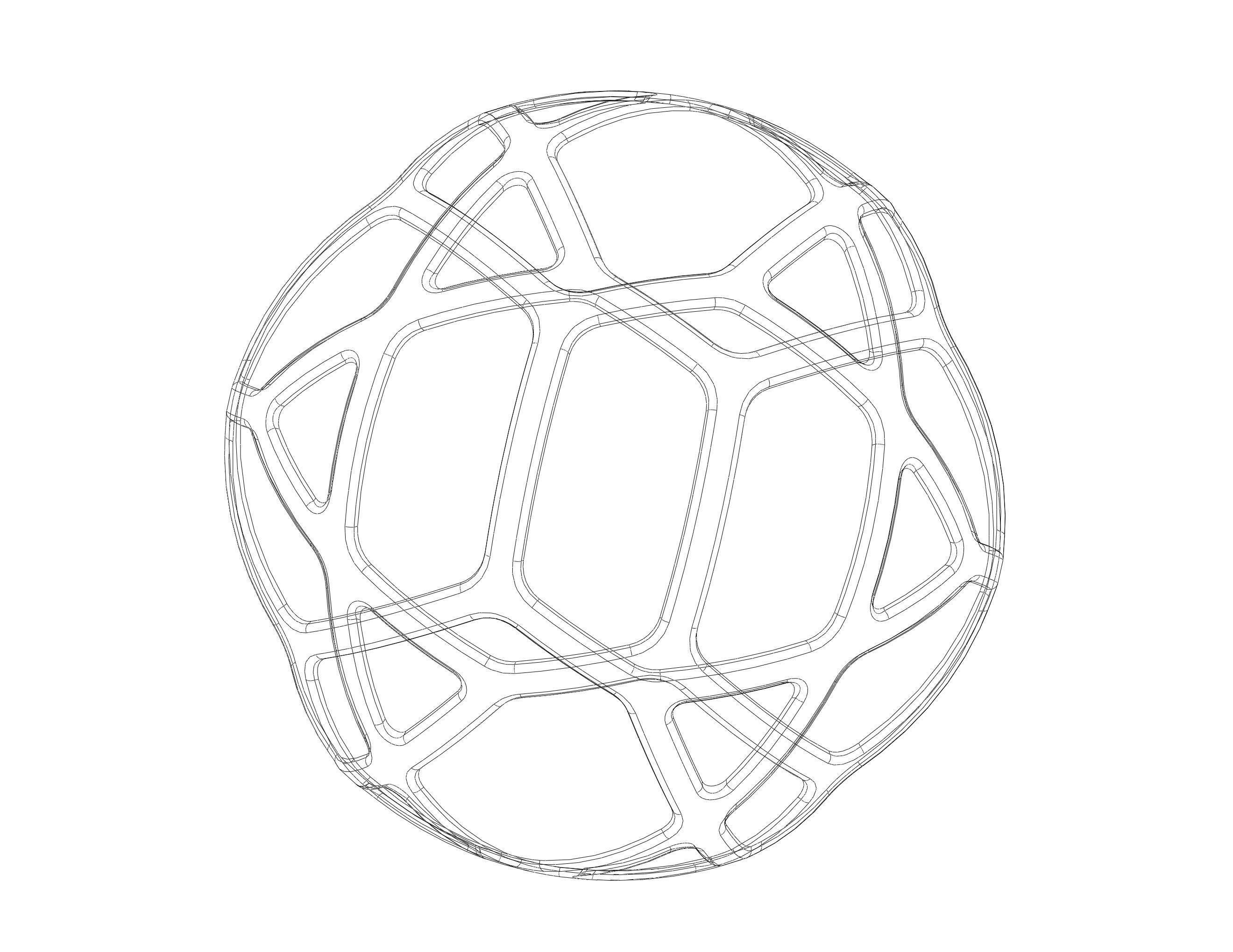 Wireframe Shape Geometric Simple Ball 3D print model_36