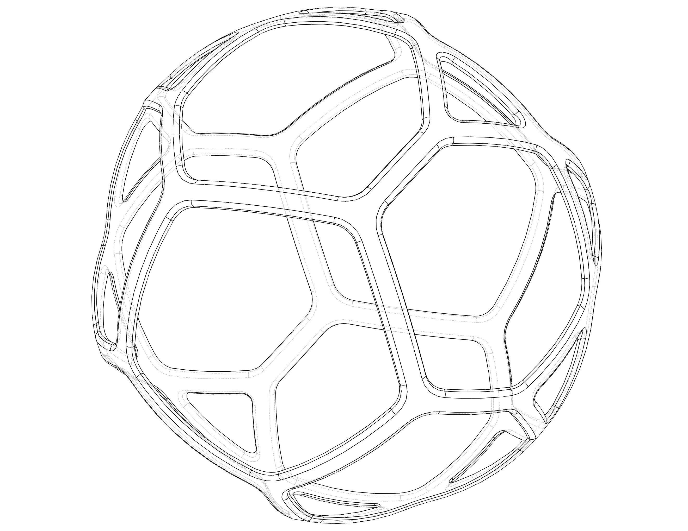 Wireframe Shape Geometric Simple Ball 3D print model_3