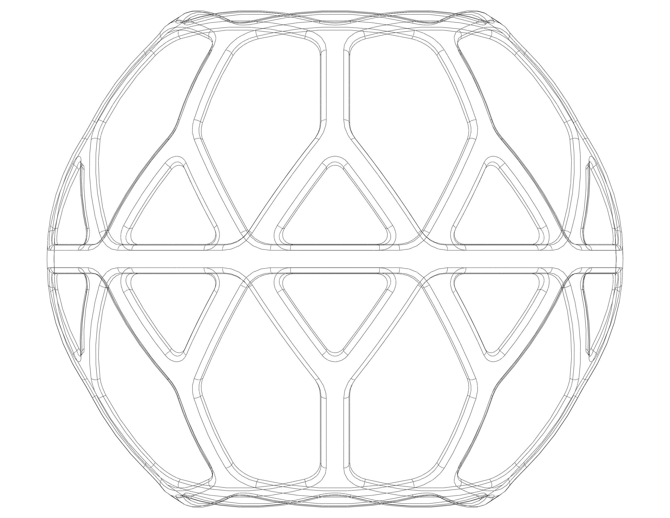 Wireframe Shape Geometric Simple Ball 3D print model_16