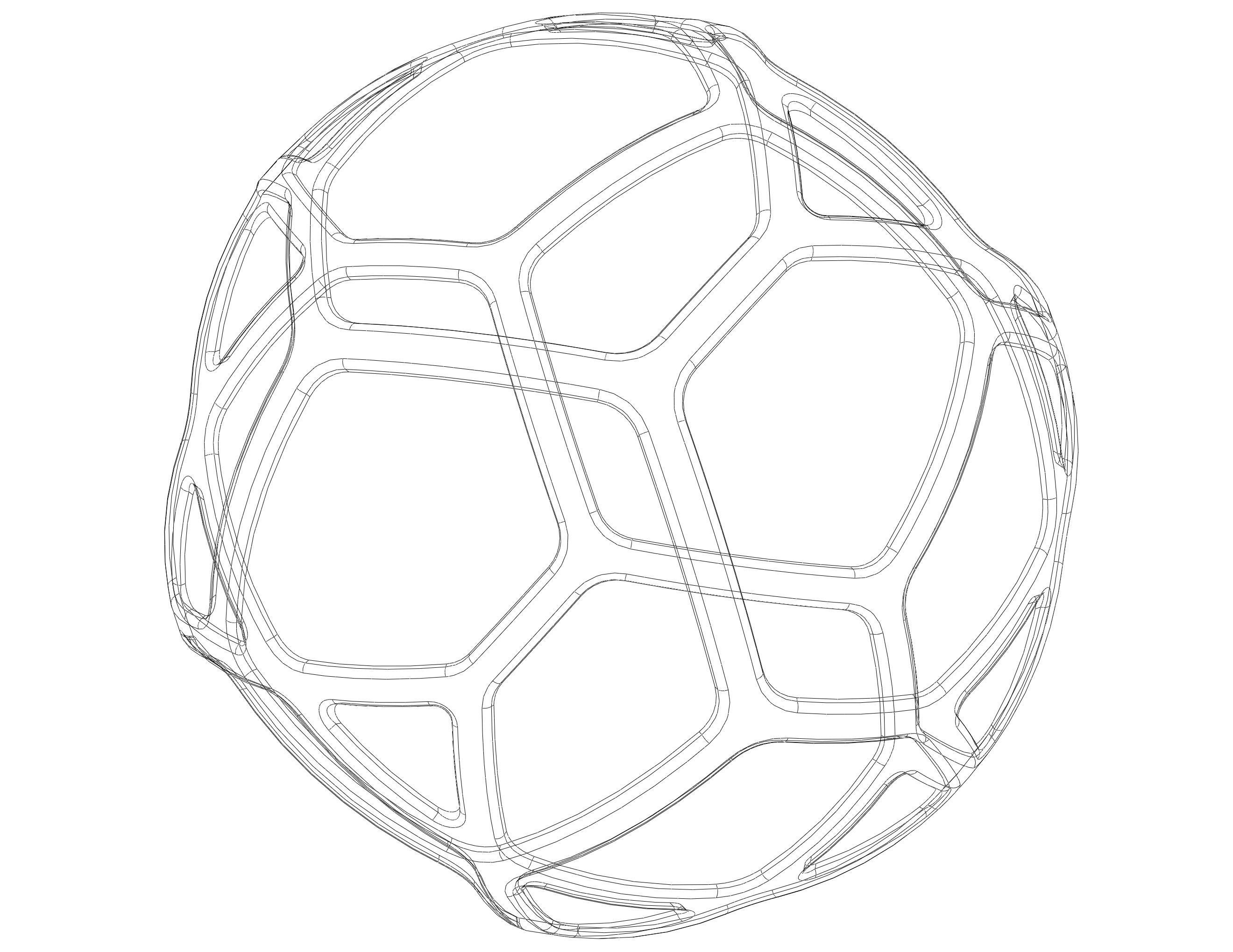 Wireframe Shape Geometric Simple Ball 3D print model_4