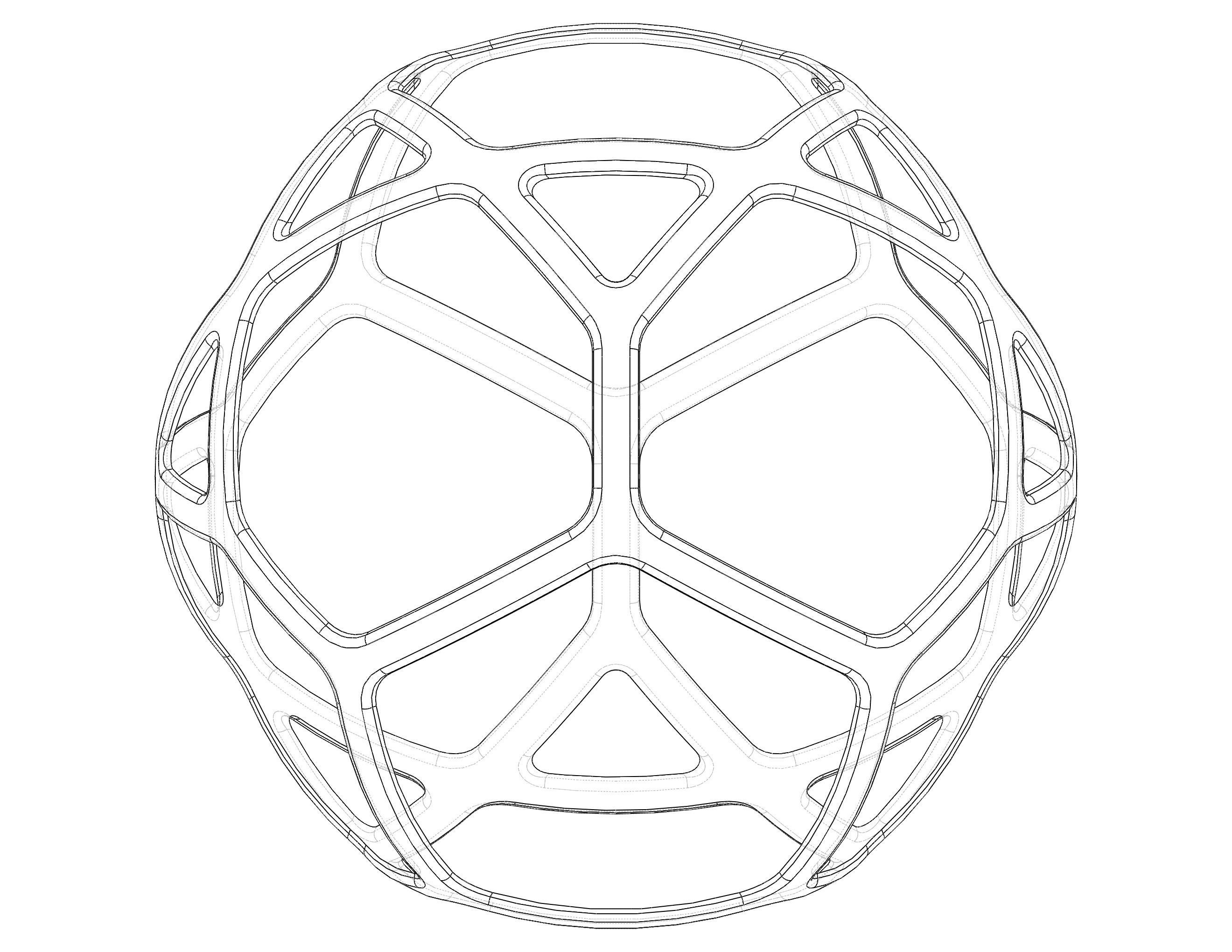 Wireframe Shape Geometric Simple Ball 3D print model_39