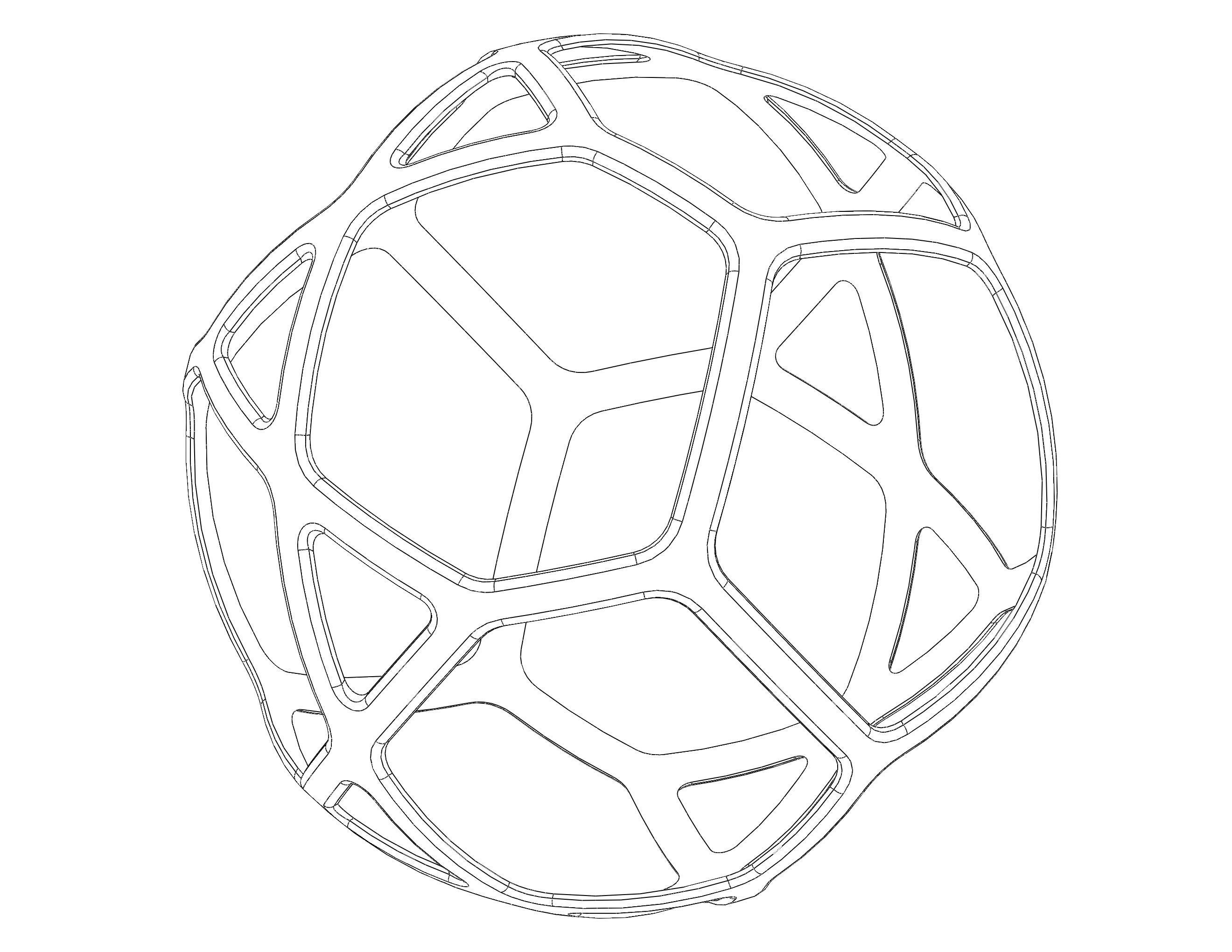 Wireframe Shape Geometric Simple Ball 3D print model_26