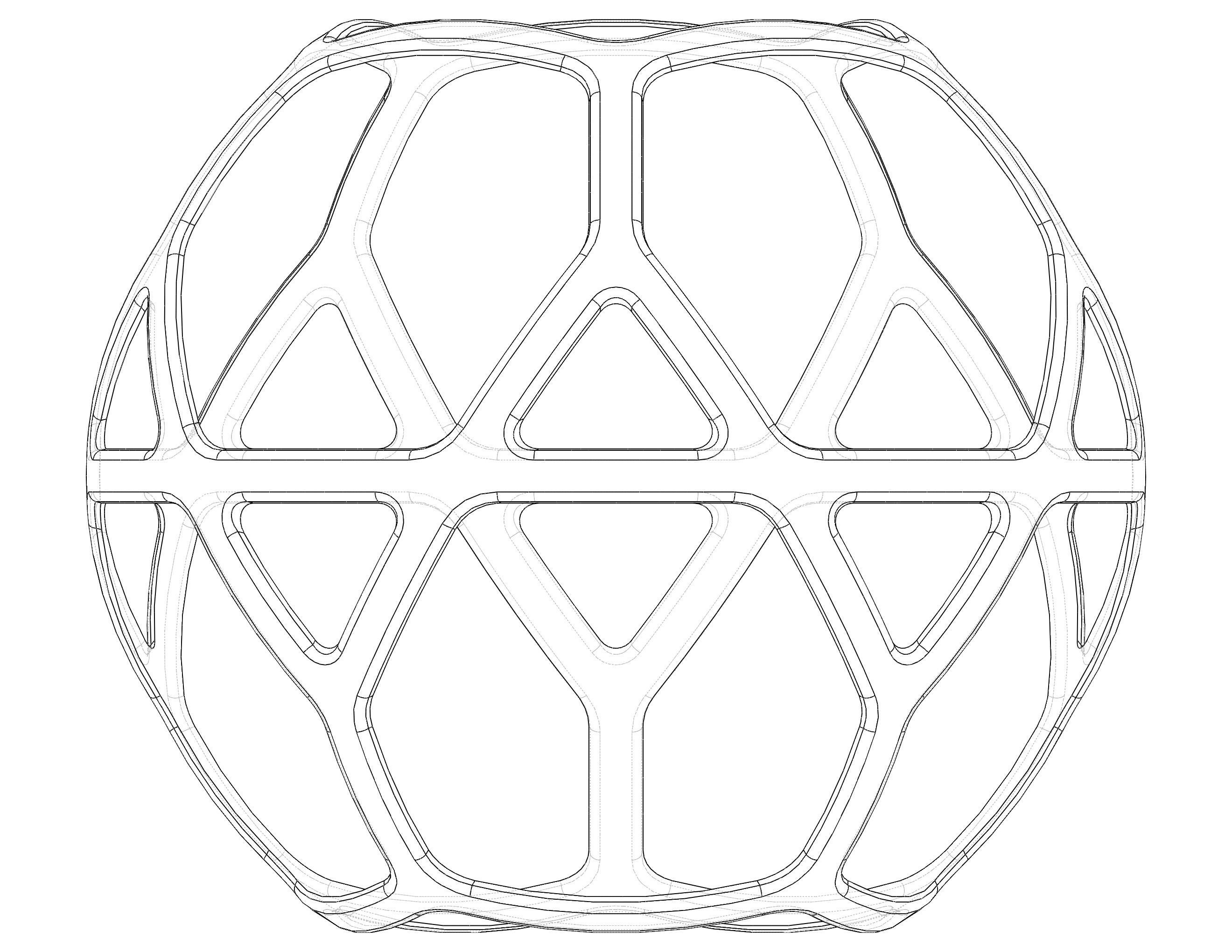 Wireframe Shape Geometric Simple Ball 3D print model_15