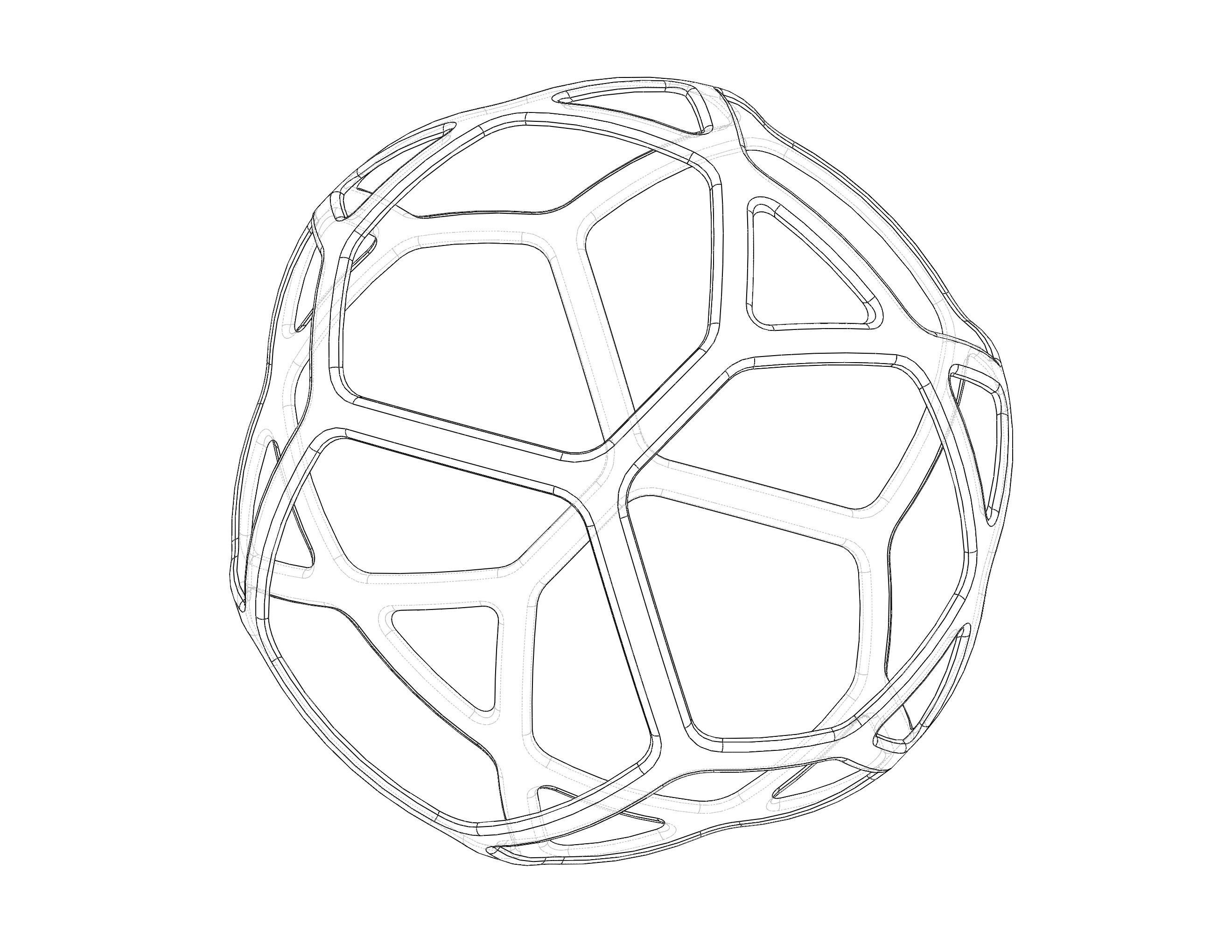 Wireframe Shape Geometric Simple Ball 3D print model_11