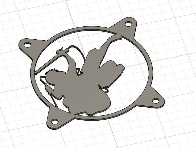 Attack on Titan Levi Ackerman PC fan grill cover  3D print model_22