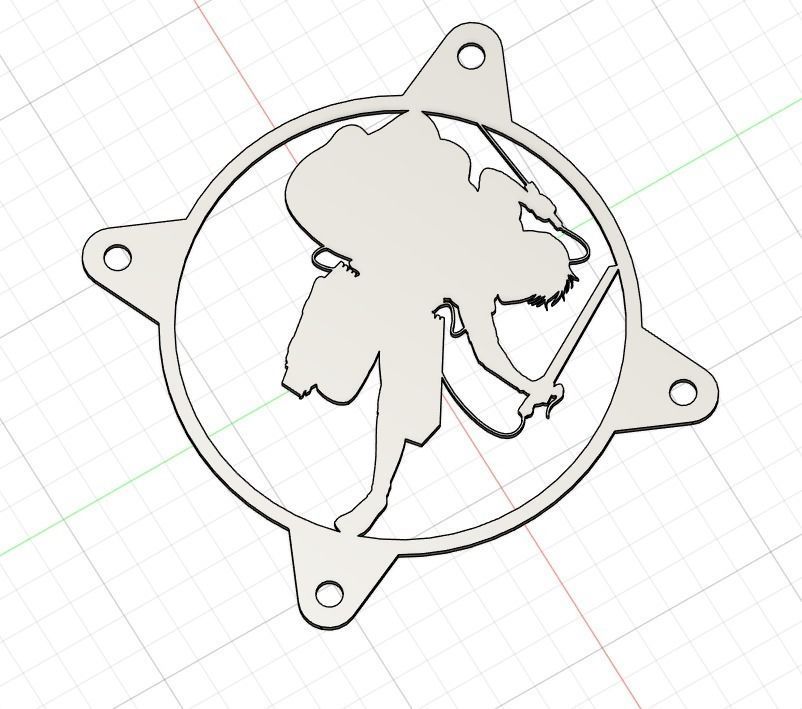 Attack on Titan Levi Ackerman PC fan grill cover  3D print model_14