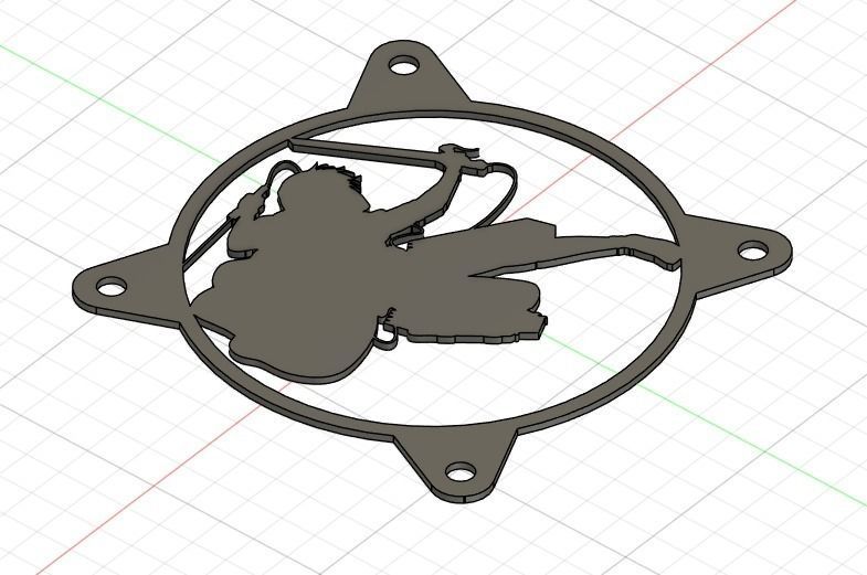 Attack on Titan Levi Ackerman PC fan grill cover  3D print model_24