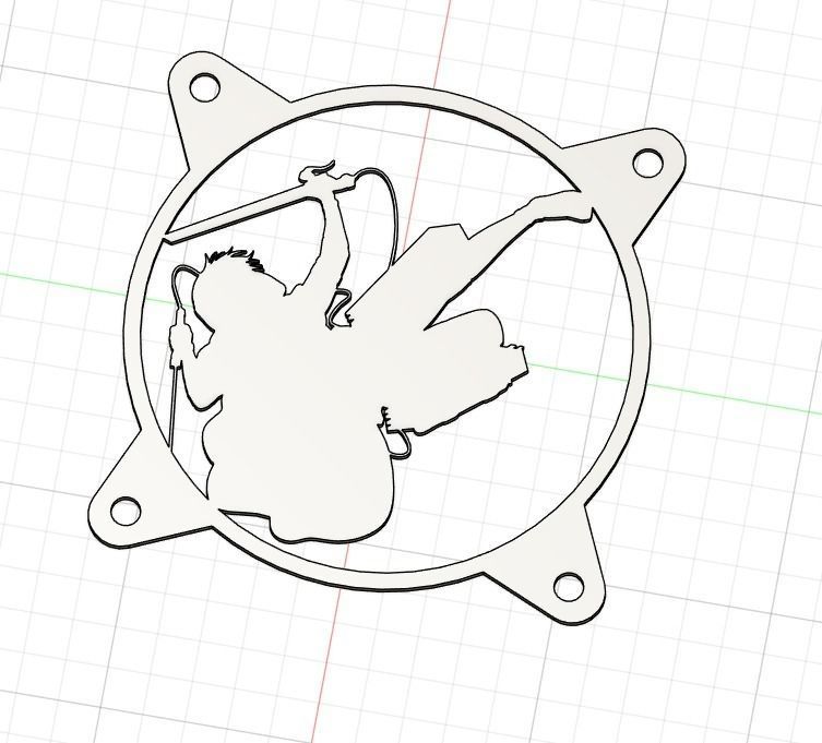 Attack on Titan Levi Ackerman PC fan grill cover  3D print model_29