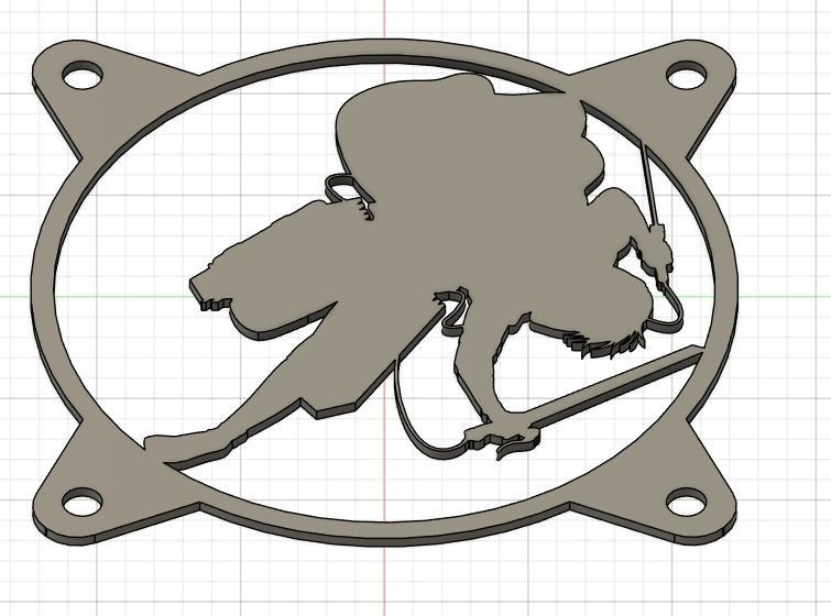 Attack on Titan Levi Ackerman PC fan grill cover  3D print model_3