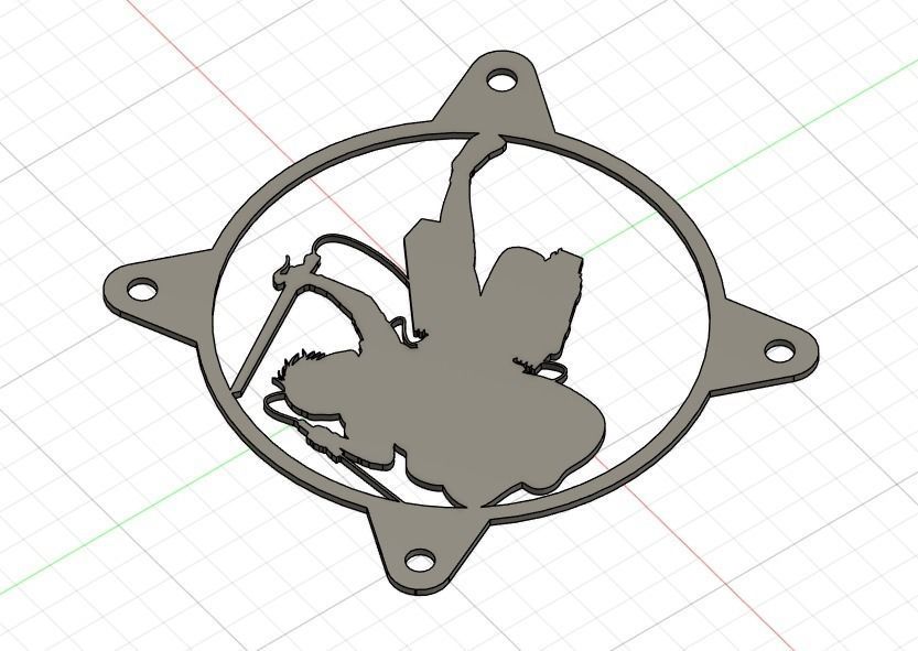 Attack on Titan Levi Ackerman PC fan grill cover  3D print model_21