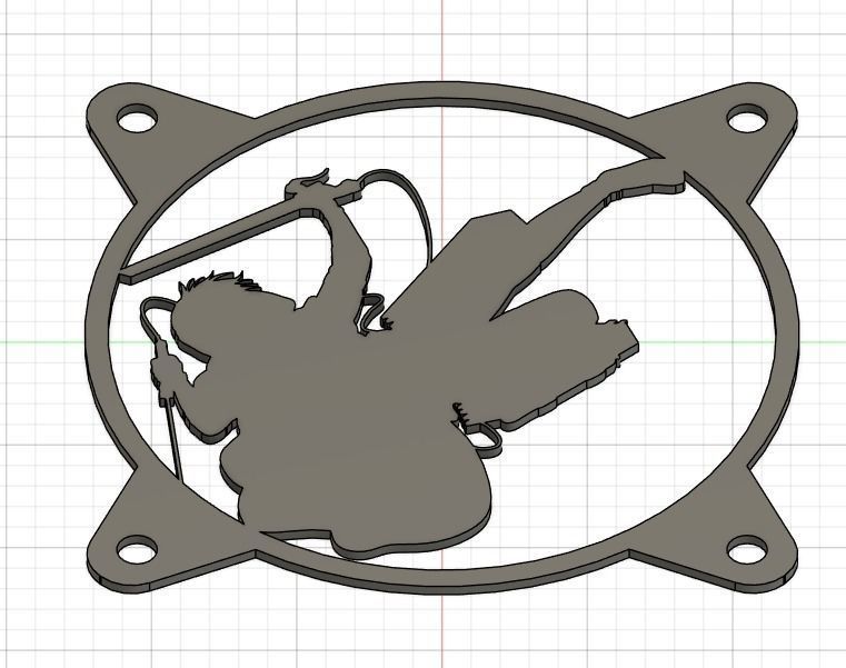 Attack on Titan Levi Ackerman PC fan grill cover  3D print model_7