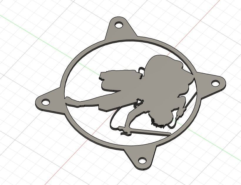 Attack on Titan Levi Ackerman PC fan grill cover  3D print model_17