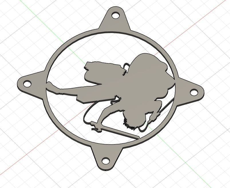 Attack on Titan Levi Ackerman PC fan grill cover  3D print model_32