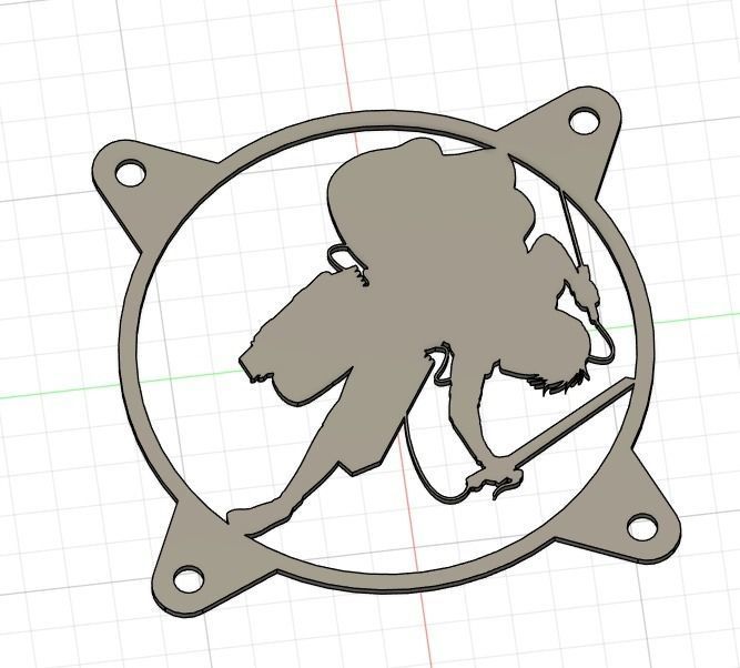 Attack on Titan Levi Ackerman PC fan grill cover  3D print model_15