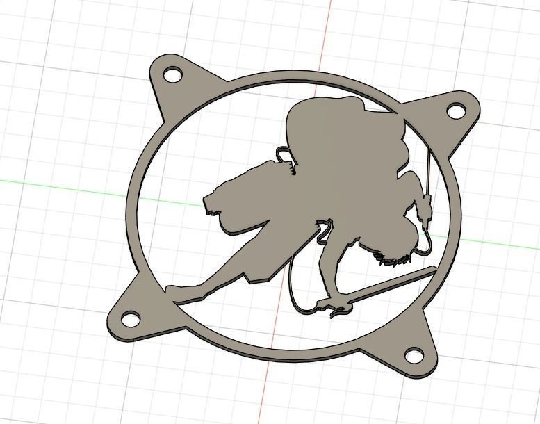 Attack on Titan Levi Ackerman PC fan grill cover  3D print model_16