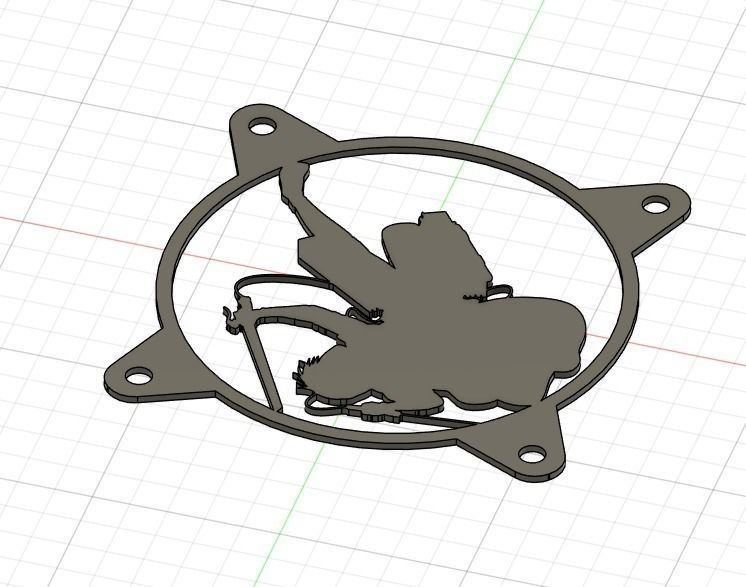 Attack on Titan Levi Ackerman PC fan grill cover  3D print model_20