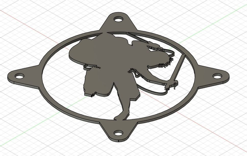 Attack on Titan Levi Ackerman PC fan grill cover  3D print model_2