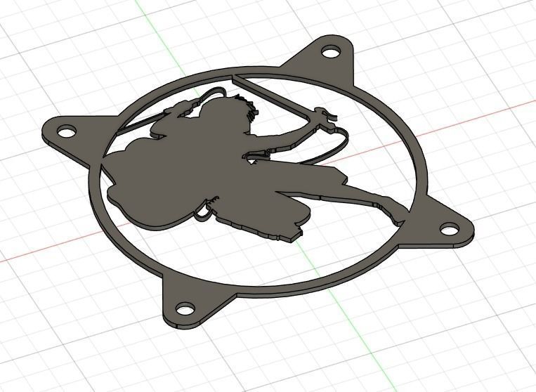 Attack on Titan Levi Ackerman PC fan grill cover  3D print model_25