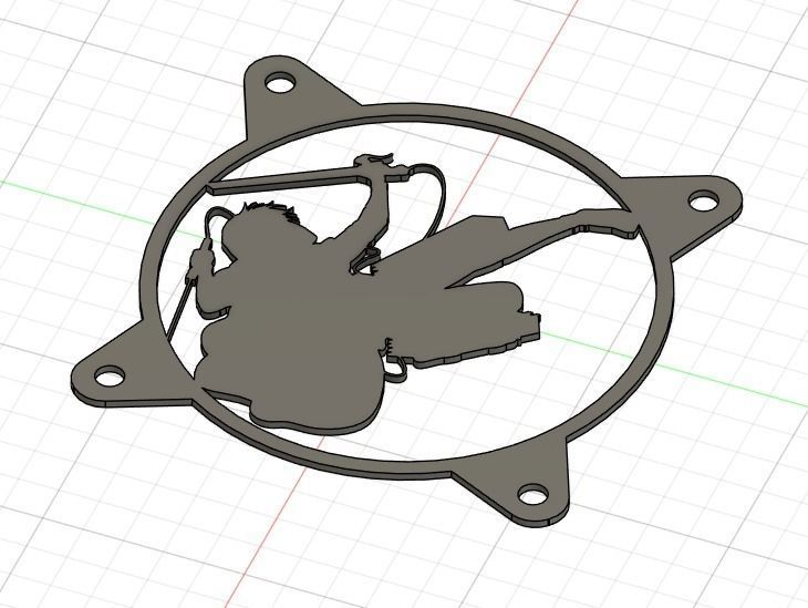 Attack on Titan Levi Ackerman PC fan grill cover  3D print model_23