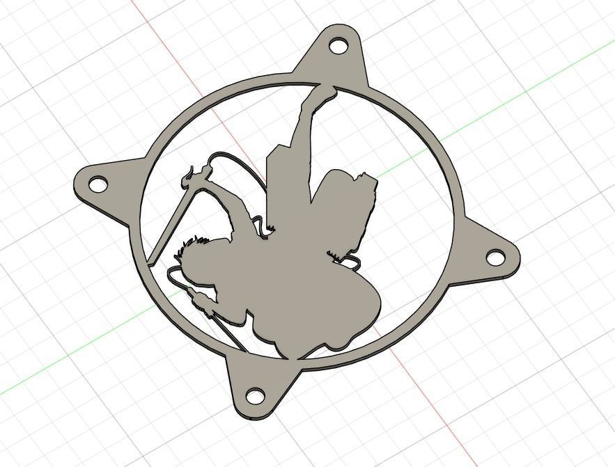 Attack on Titan Levi Ackerman PC fan grill cover  3D print model_30