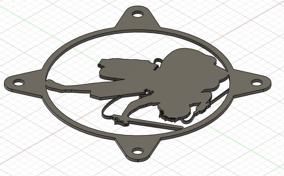 Attack on Titan Levi Ackerman PC fan grill cover  3D print model_4