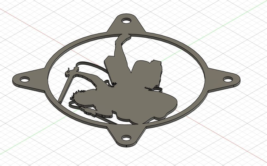 Attack on Titan Levi Ackerman PC fan grill cover  3D print model_6