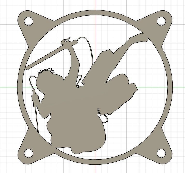 Attack on Titan Levi Ackerman PC fan grill cover  3D print model_10
