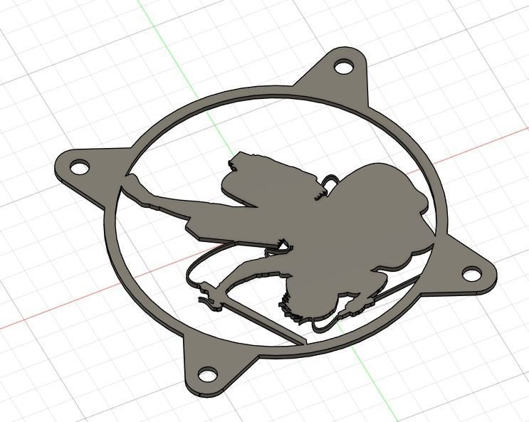Attack on Titan Levi Ackerman PC fan grill cover  3D print model_18