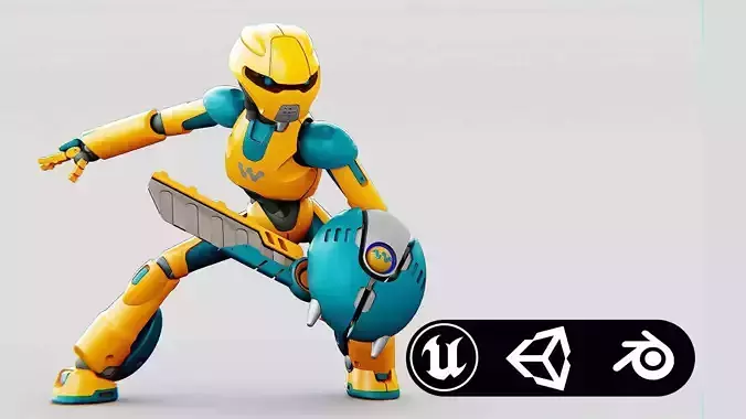 BATTLE DROID RF-900 Rigged for Unreal Engine - Unity - MIXAMO 3D model BATTLE DROID RF-900 Rigged for Unreal Engine - Unity - MIXAMO 3D model