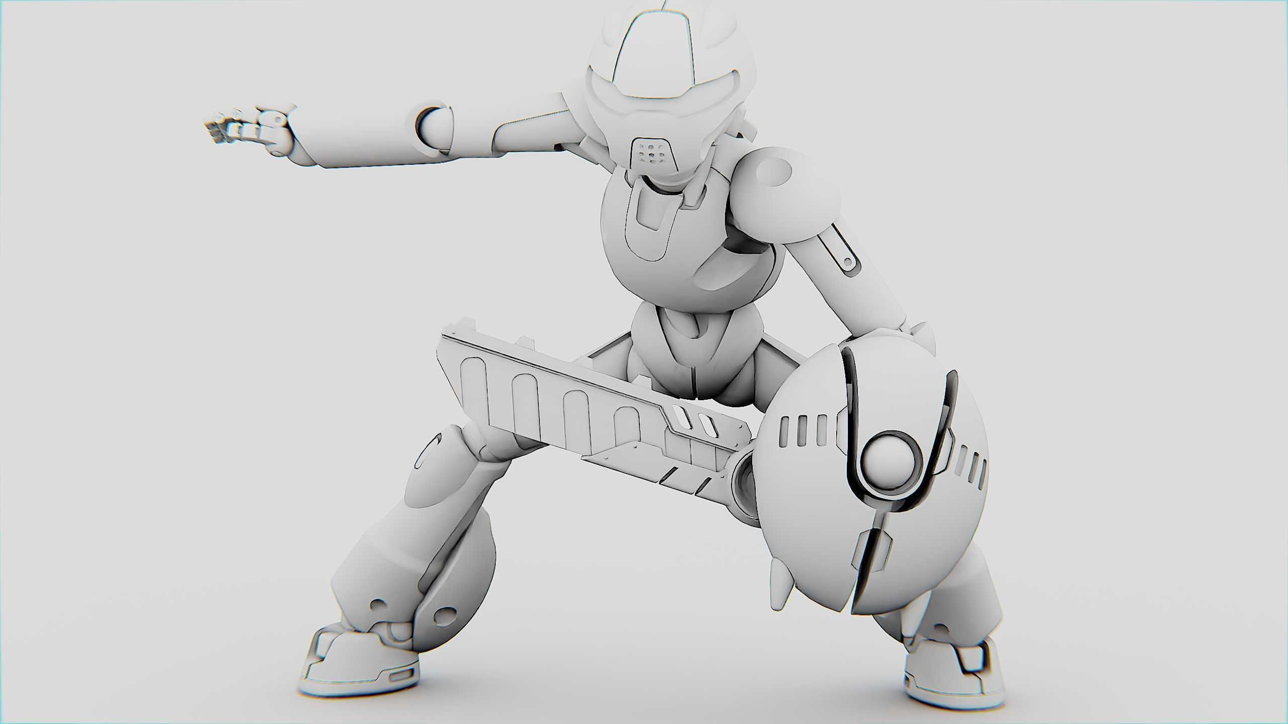 BATTLE DROID RF-900 Rigged for Unreal Engine - Unity - MIXAMO 3D model_35