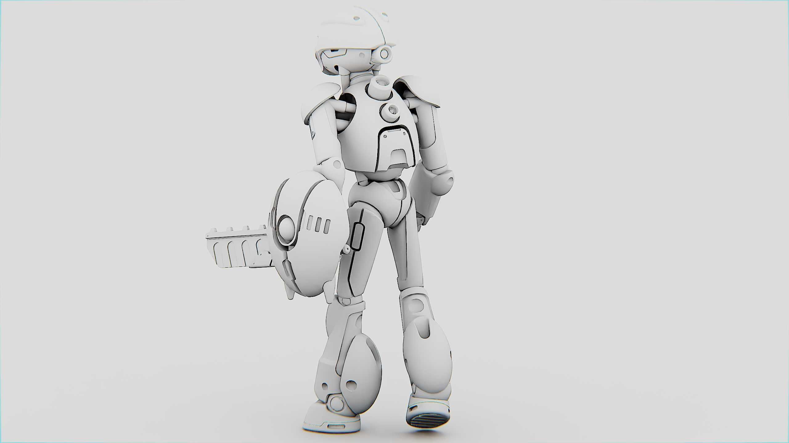 BATTLE DROID RF-900 Rigged for Unreal Engine - Unity - MIXAMO 3D model_33