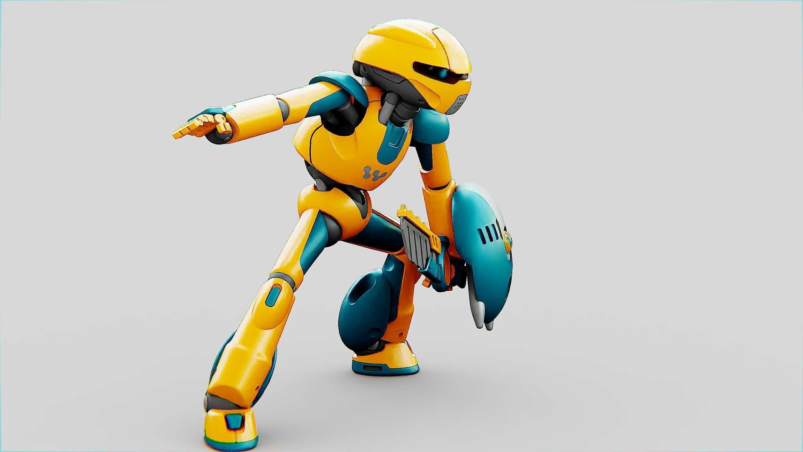 BATTLE DROID RF-900 Rigged for Unreal Engine - Unity - MIXAMO 3D model_7