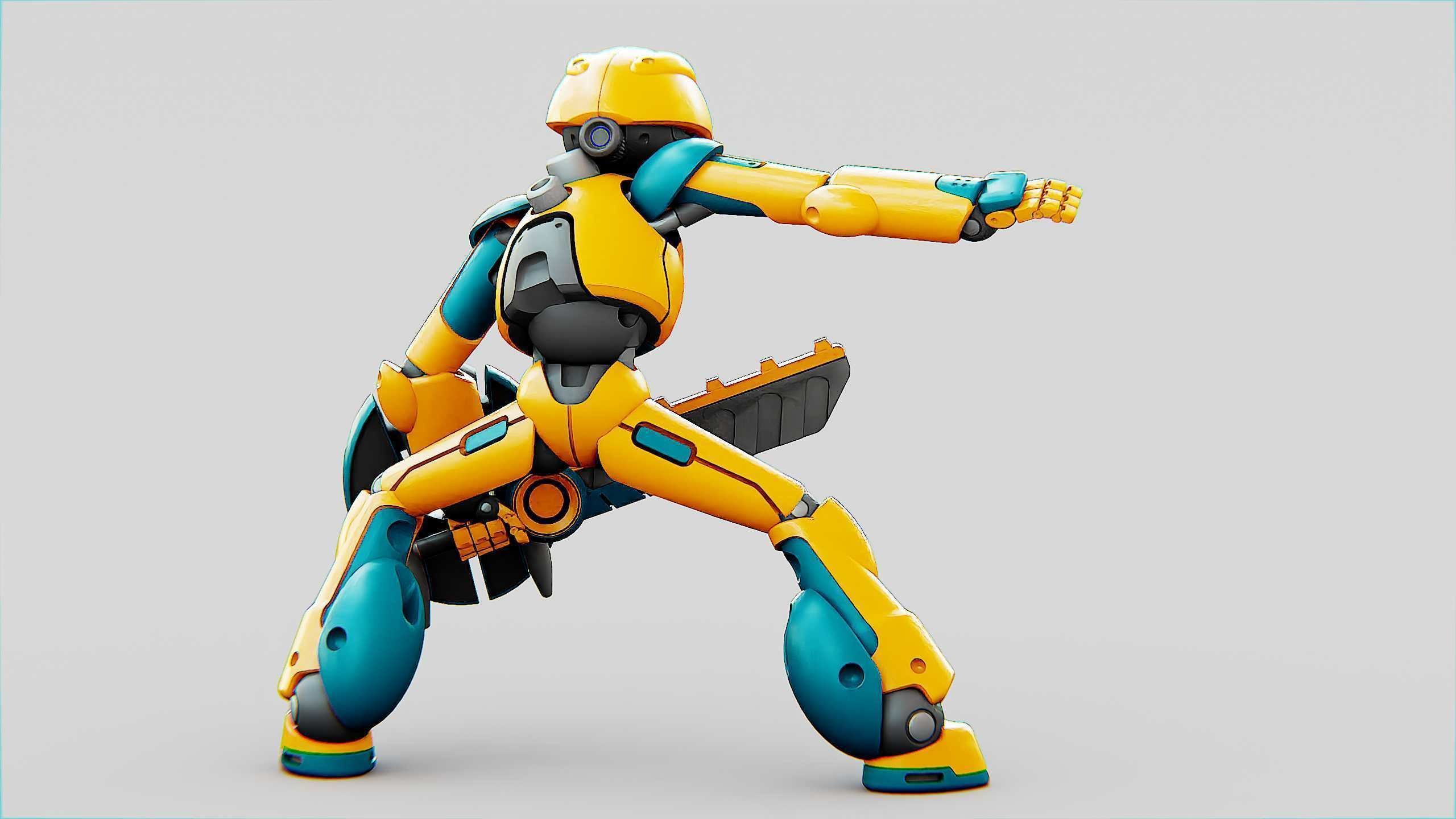 BATTLE DROID RF-900 Rigged for Unreal Engine - Unity - MIXAMO 3D model_11