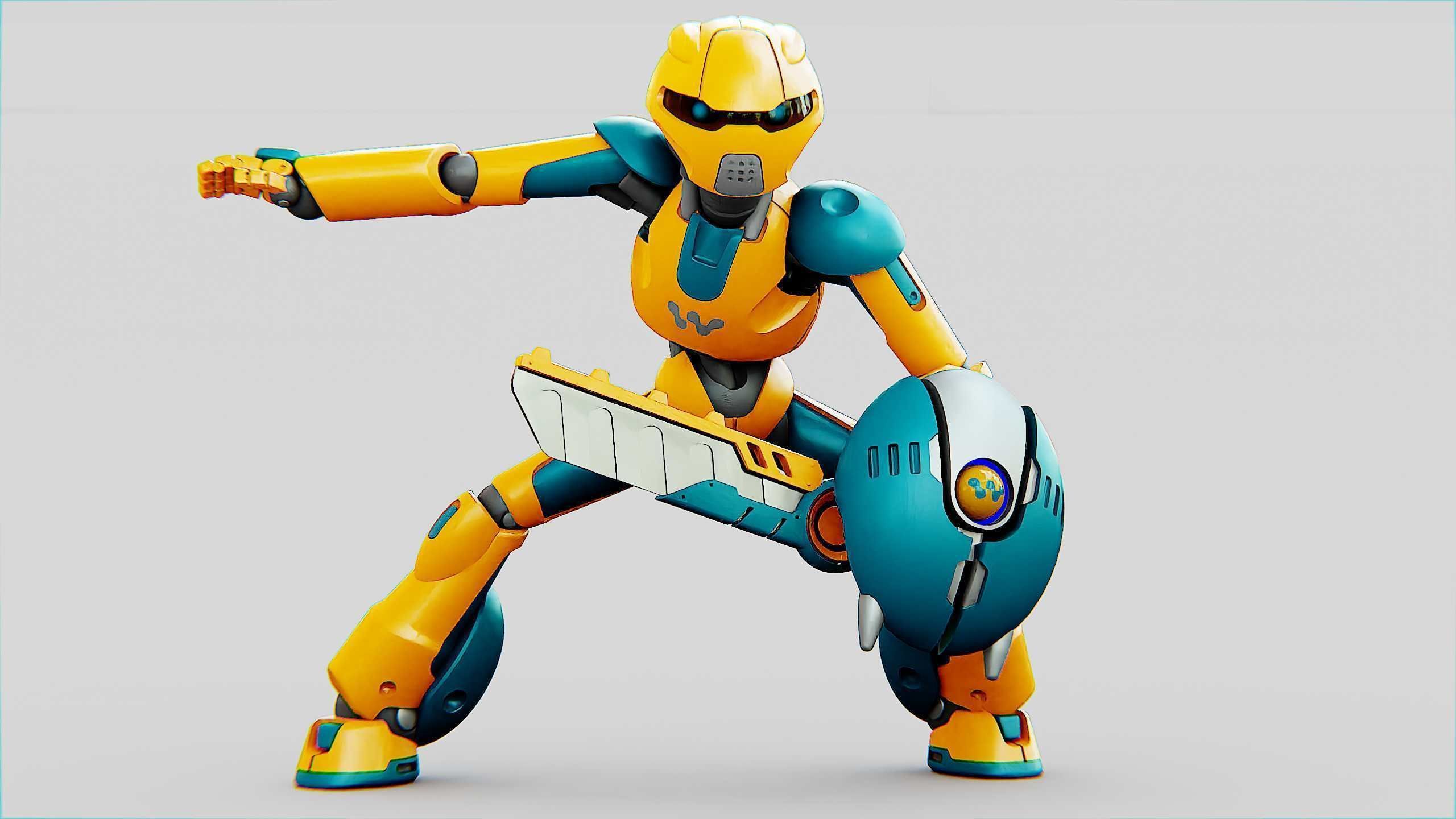 BATTLE DROID RF-900 Rigged for Unreal Engine - Unity - MIXAMO 3D model_4