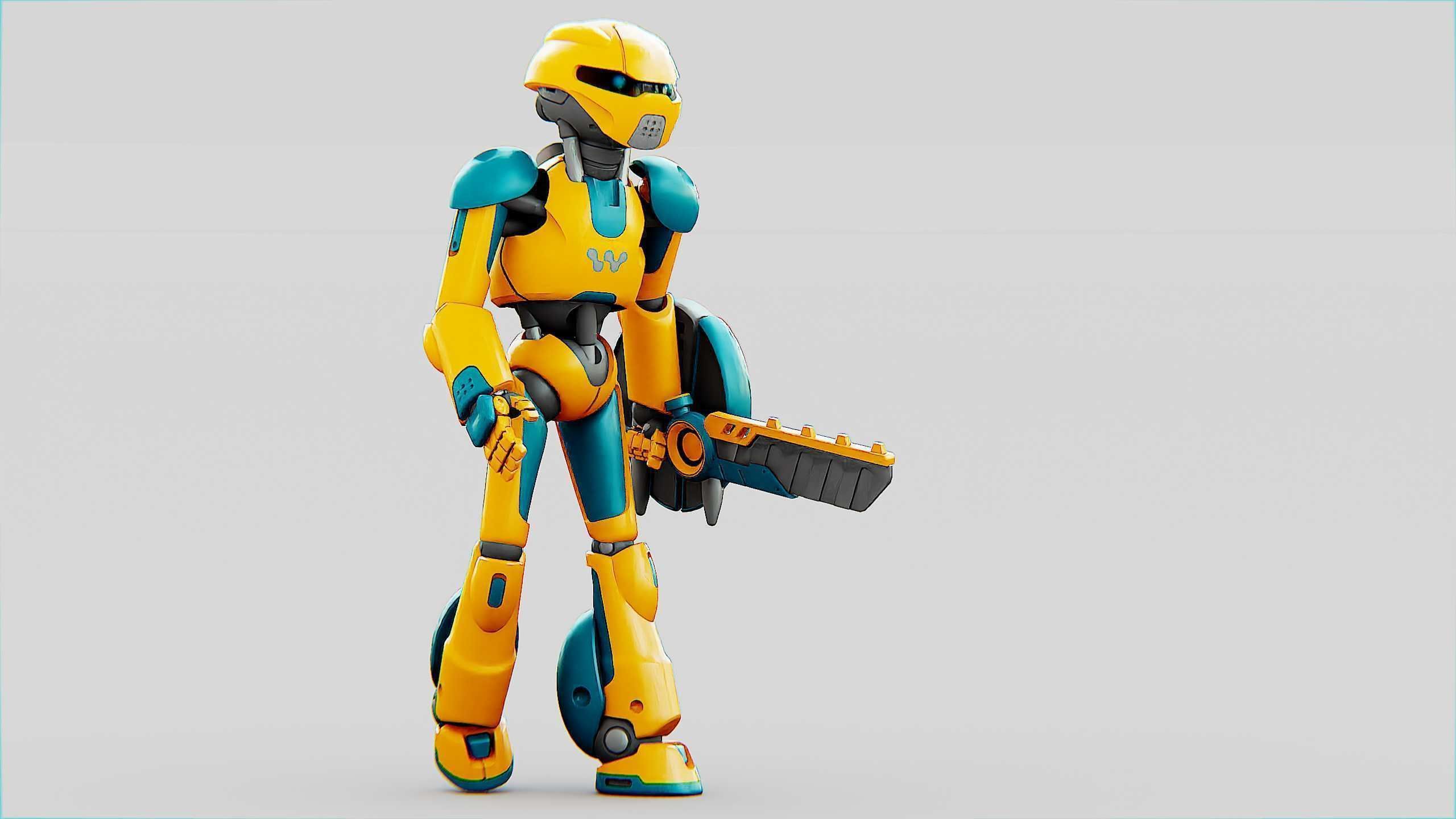 BATTLE DROID RF-900 Rigged for Unreal Engine - Unity - MIXAMO 3D model_28