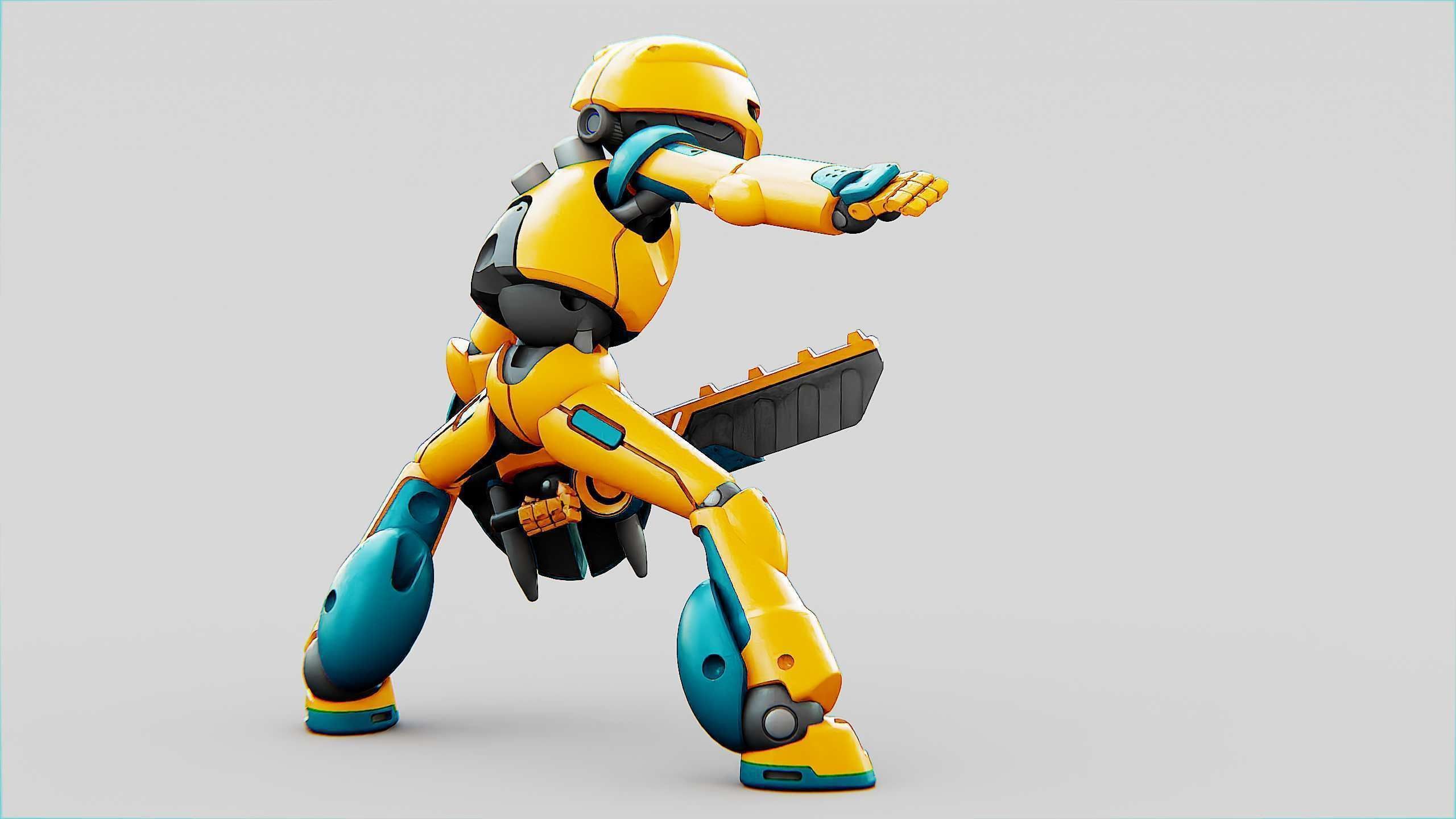 BATTLE DROID RF-900 Rigged for Unreal Engine - Unity - MIXAMO 3D model_10