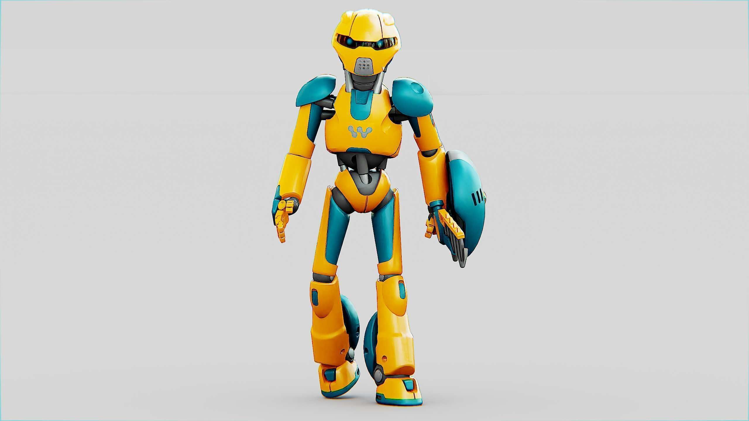 BATTLE DROID RF-900 Rigged for Unreal Engine - Unity - MIXAMO 3D model_27