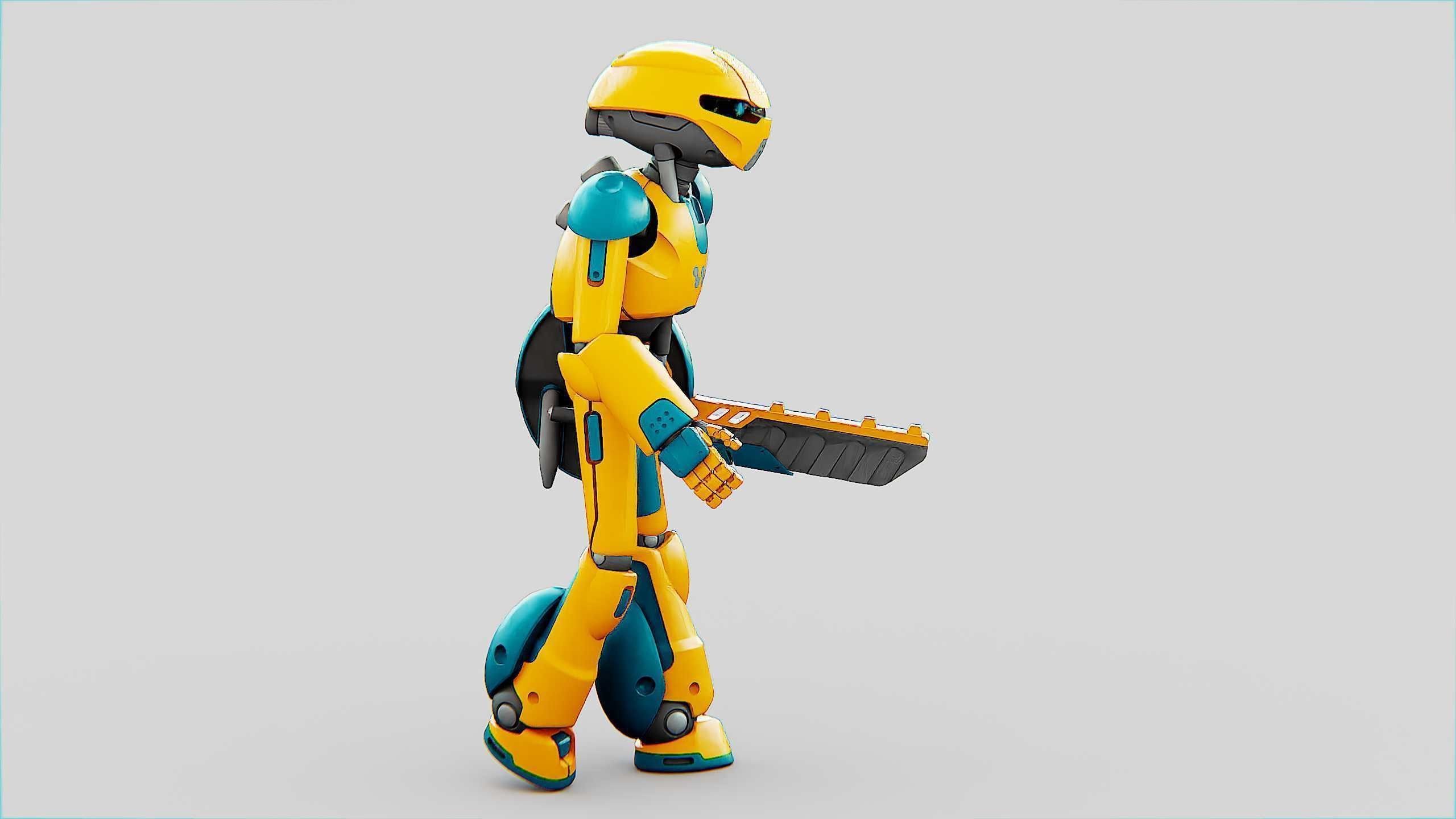 BATTLE DROID RF-900 Rigged for Unreal Engine - Unity - MIXAMO 3D model_29