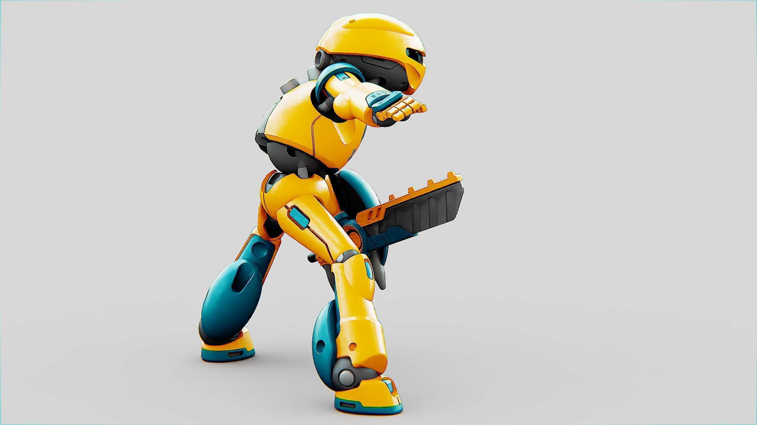 BATTLE DROID RF-900 Rigged for Unreal Engine - Unity - MIXAMO 3D model_9