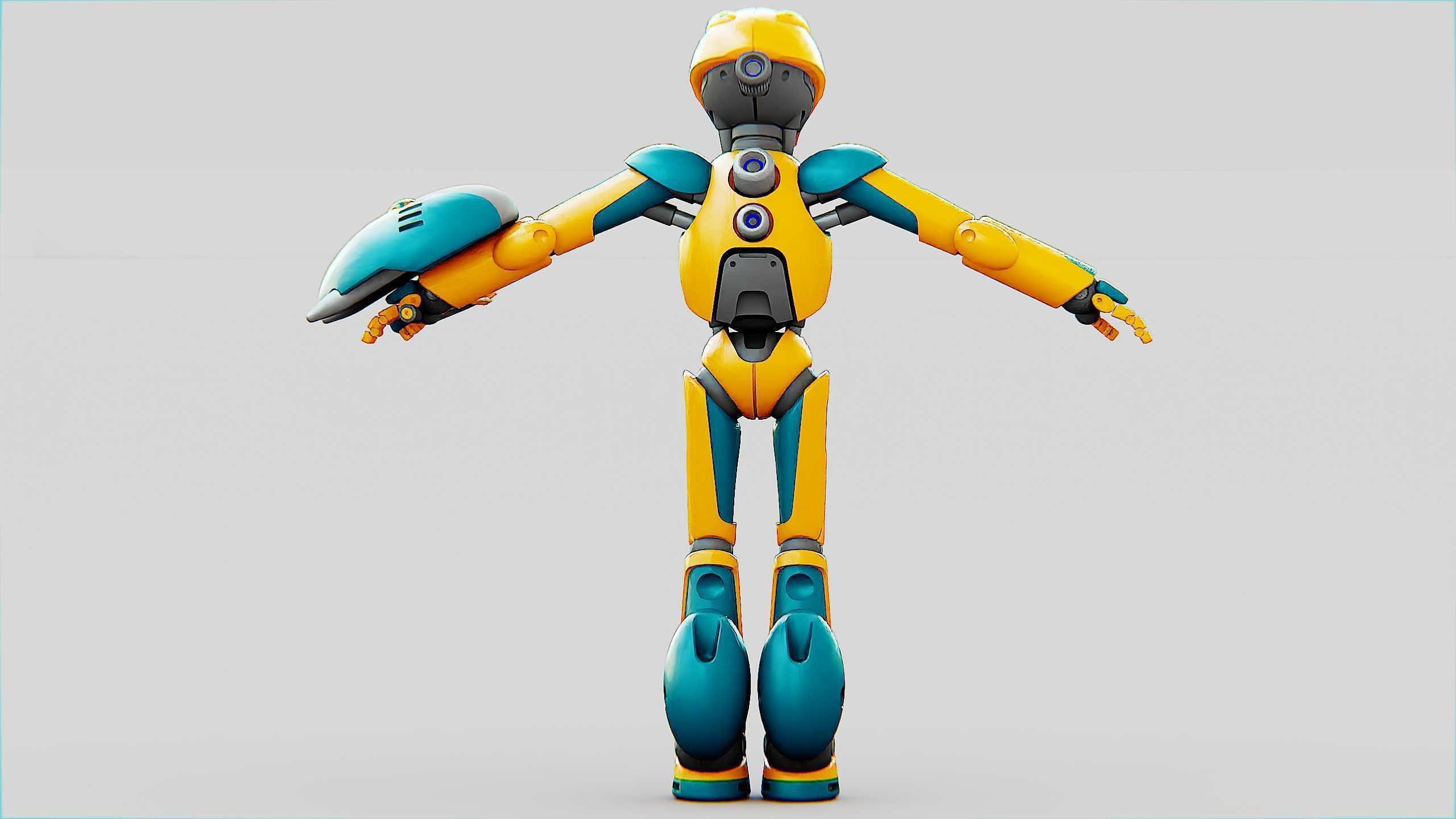 BATTLE DROID RF-900 Rigged for Unreal Engine - Unity - MIXAMO 3D model_25