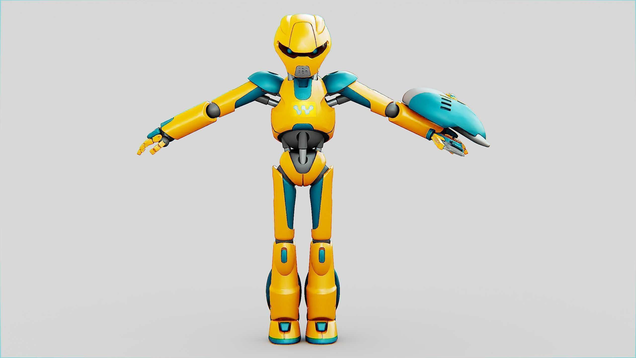 BATTLE DROID RF-900 Rigged for Unreal Engine - Unity - MIXAMO 3D model_24