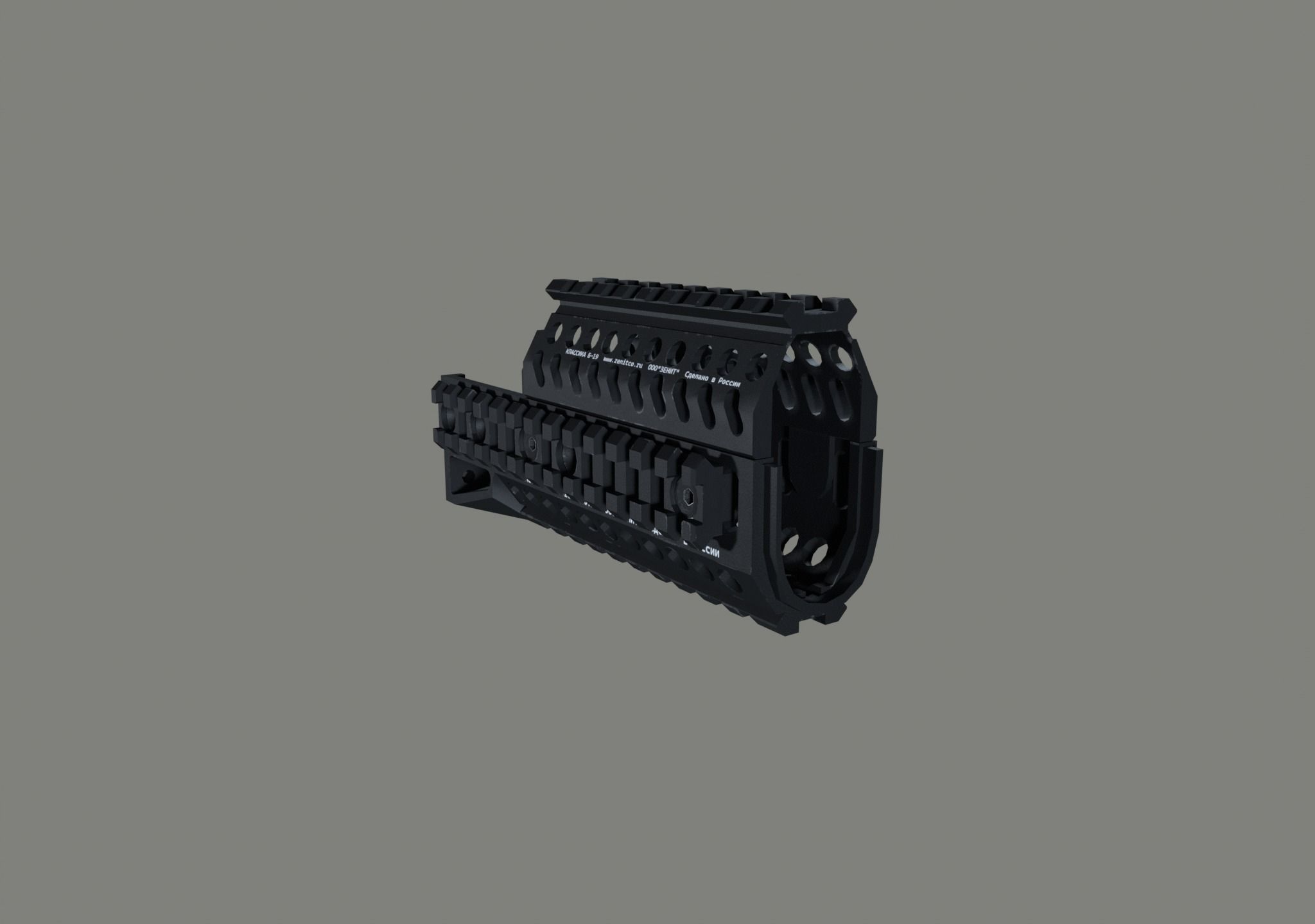 AK B-10 Zenit handguard Low-poly 3D model_5