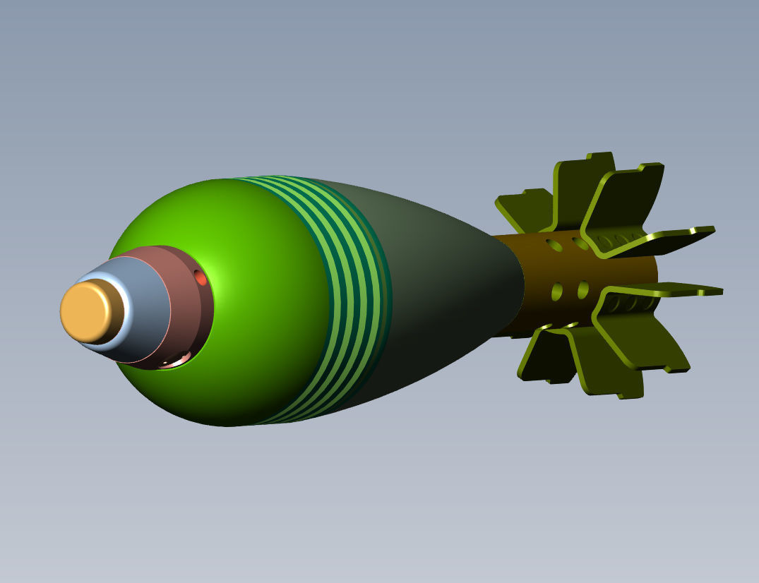 Mortar shell  Artillery mine of 82 mm caliber Training model  3D model_4