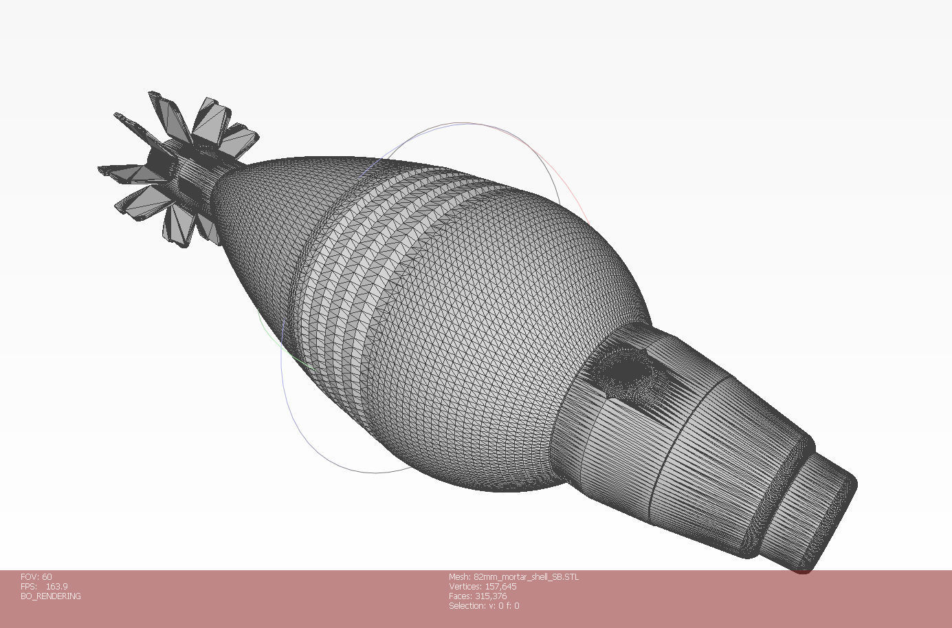 Mortar shell  Artillery mine of 82 mm caliber Training model  3D model_12