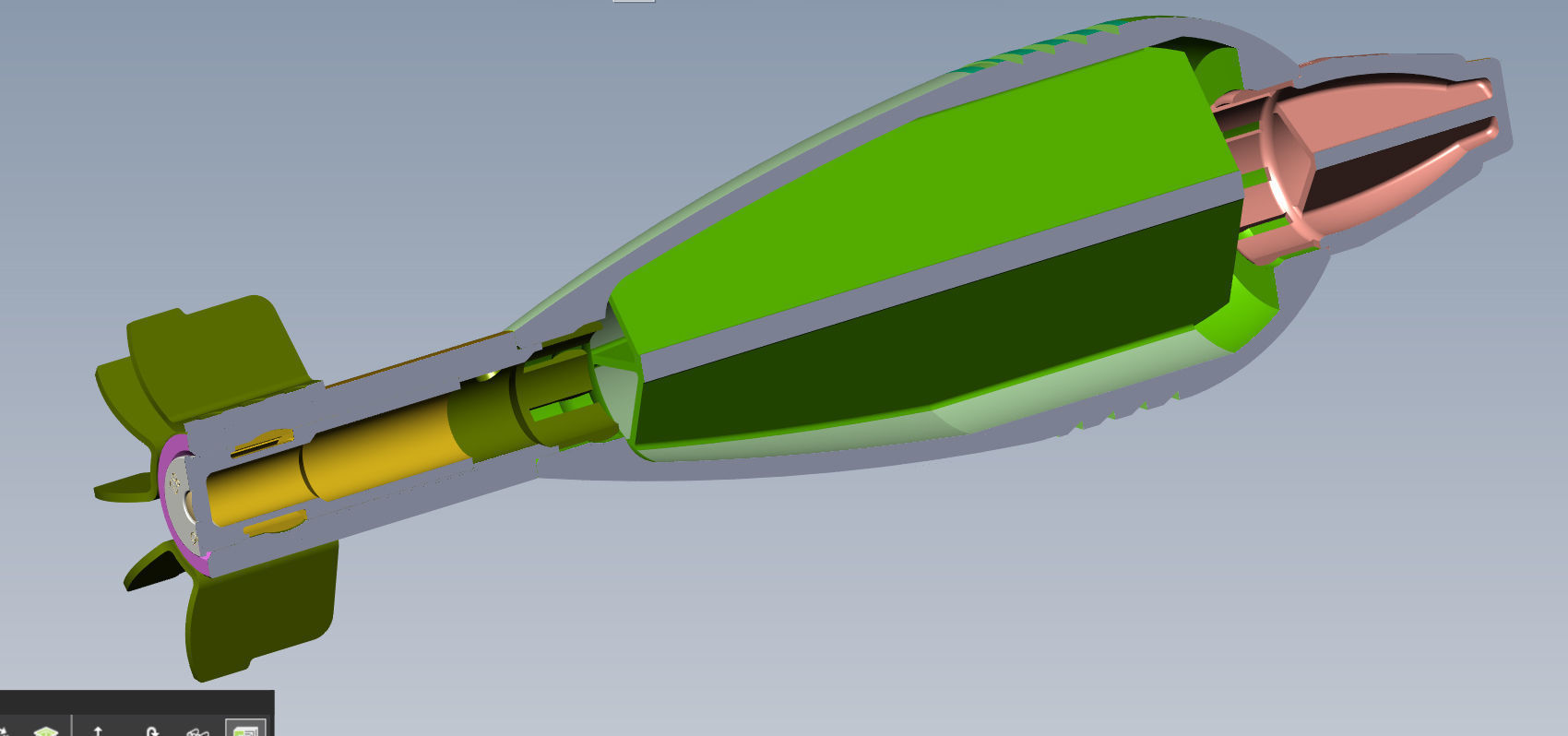 Mortar shell  Artillery mine of 82 mm caliber Training model  3D model_8