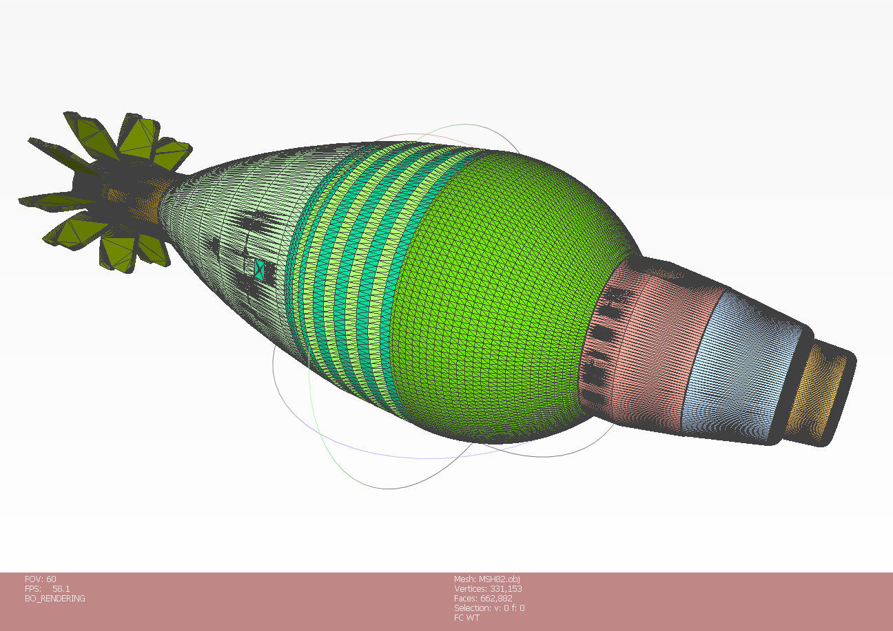 Mortar shell  Artillery mine of 82 mm caliber Training model  3D model_11