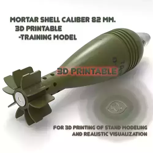 Mortar shell  Artillery mine of 82 mm caliber Training model  3D model