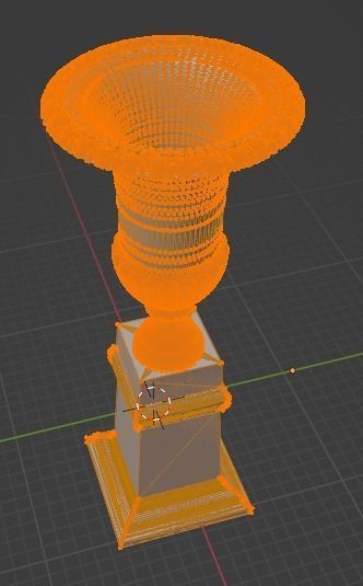 150 cm cast iron flower pot  3D model_3