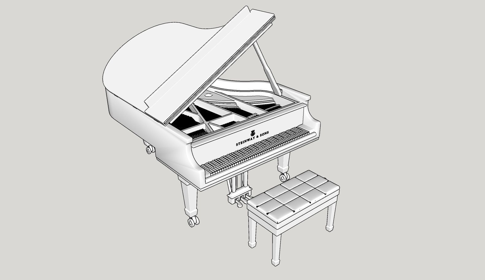 Livingroom Piano Printable 3D print model_6