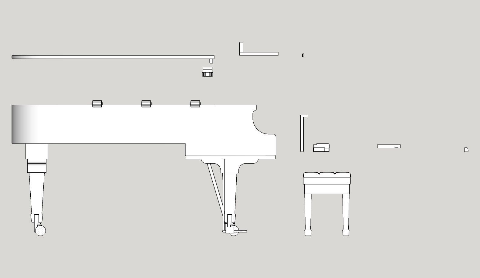 Livingroom Piano Printable 3D print model_17